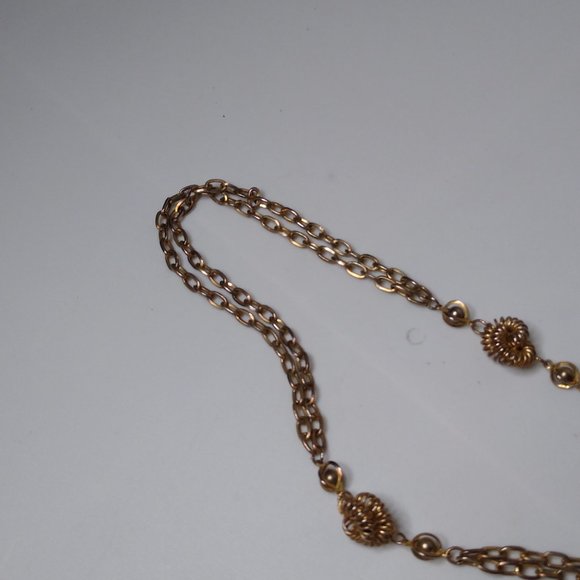Vintage Decorative Long Metal Chain Necklace 40 Inches - Picture 7 of 14